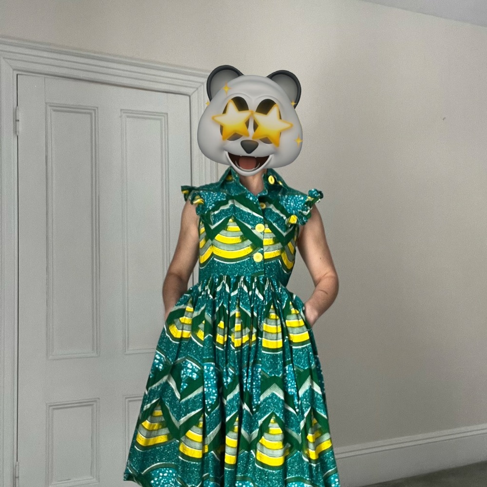 Green and Yellow Ghanaian Dress